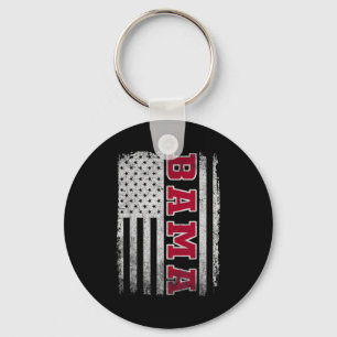 Alabama Throwback Patriotic Flag Design For Men Wo Key Ring