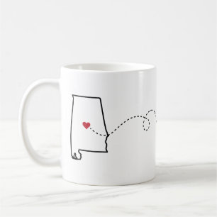 Alabama to Pennsylvania - Heart2Heart Coffee Mug