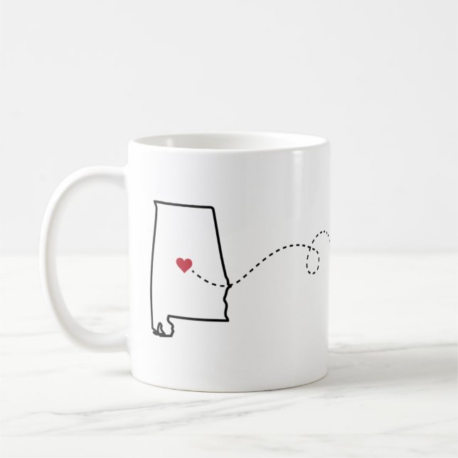 Alabama to Virginia - Heart2Heart Coffee Mug (Left)