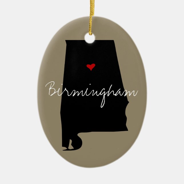 Alabama Town Ceramic Tree Decoration (Front)