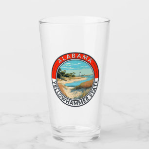 Alabama Travel Art Badge Glass