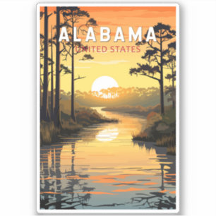 Alabama Travel Art Vintage