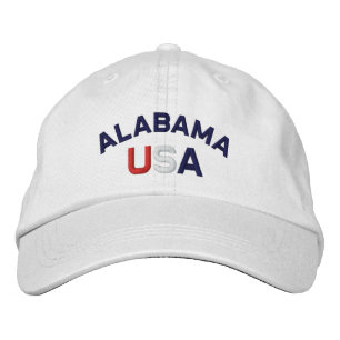 Alabama USA Embroidered White Hat