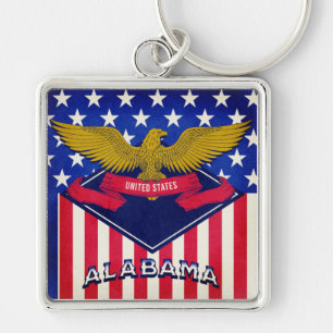 Alabama USA Flag  Key Ring