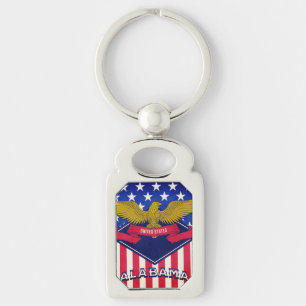 Alabama USA Flag Keychain