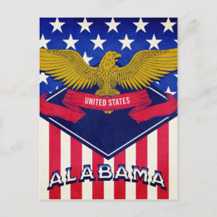 Alabama USA Flag    Postcard