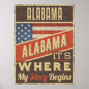 Alabama USA Flag Poster