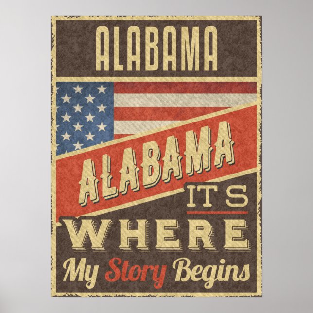 Alabama USA Flag Poster (Front)