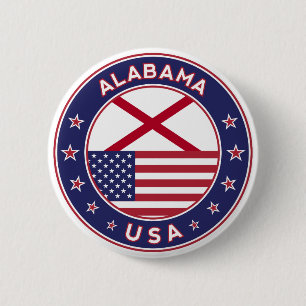 Alabama, USA States, Alabama t-shirt, Alabama 6 Cm Round Badge