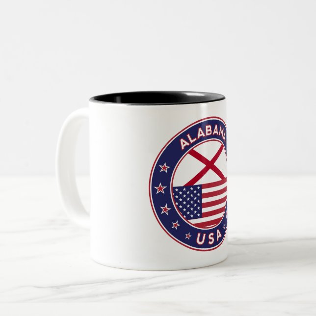 Alabama, USA States, Alabama Two-Tone Coffee Mug (Front Left)