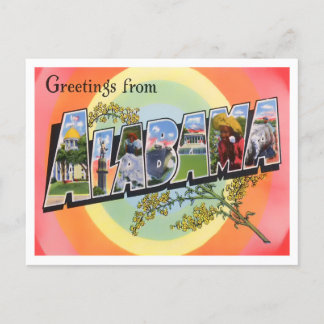 Alabama Vintage Big Letters Postcard
