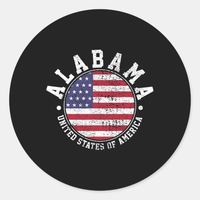 Alabama Vintage  Classic Round Sticker (Front)
