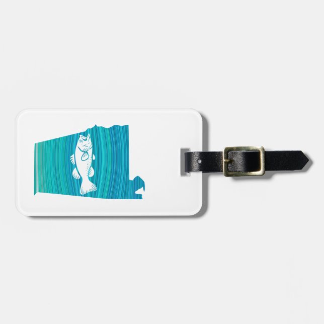 Alabama Wave Fishing Luggage Tag (Front Horizontal)