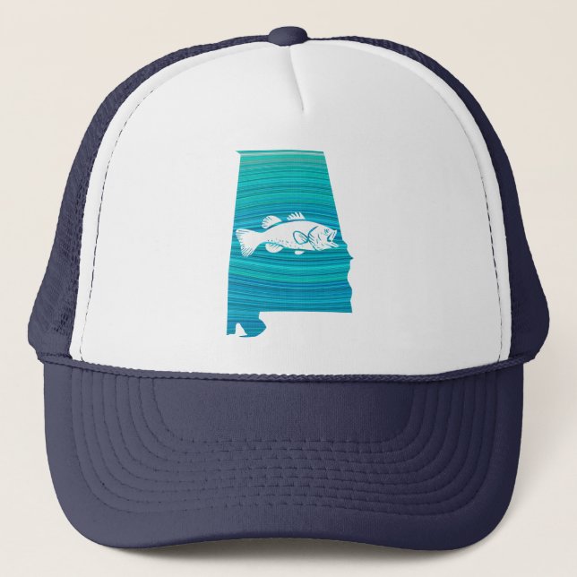 Alabama Wave Fishing Trucker Hat (Front)