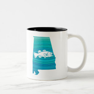 Alabama Wave Fishing Two-Tone Coffee Mug