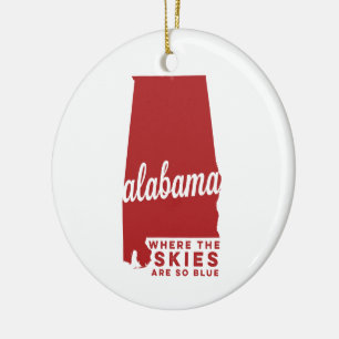 Alabama   Where the Skies Are So Blue   Crimson Do Ceramic Tree Decoration