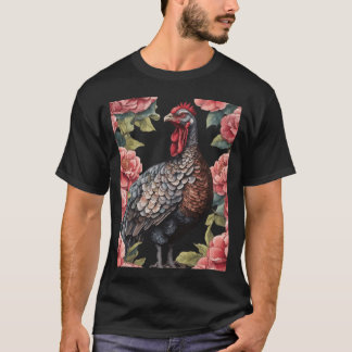 Alabama Wild Turkey With Camellia Flowers Oversize T-Shirt