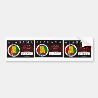 Alabama Zombie Hunting Permit Bumper Sticker