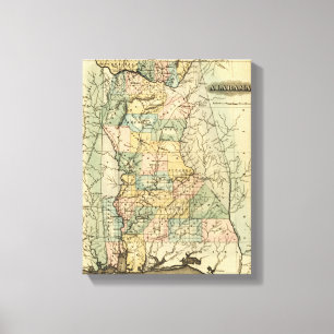 AlabamaPanoramic MapAlabama Canvas Print