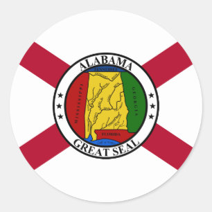 Alabamian Flag & Seal, Flag of Alabama Classic Round Sticker