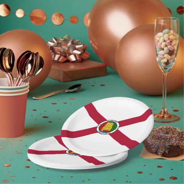Alabamian Flag & Seal, Flag of Alabama Paper Plate (Multi)