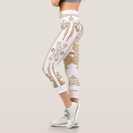 ”Alabaster” Art Nouveau Capri Leggings