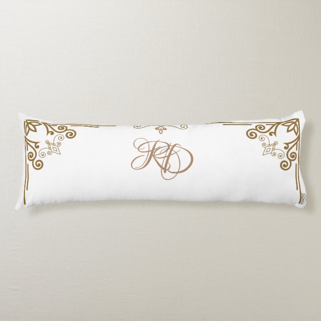 ”Alabaster” Art Nouveau Monogram Body Cushion (Front)