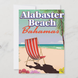 Alabaster Beach Bahamas travel poster