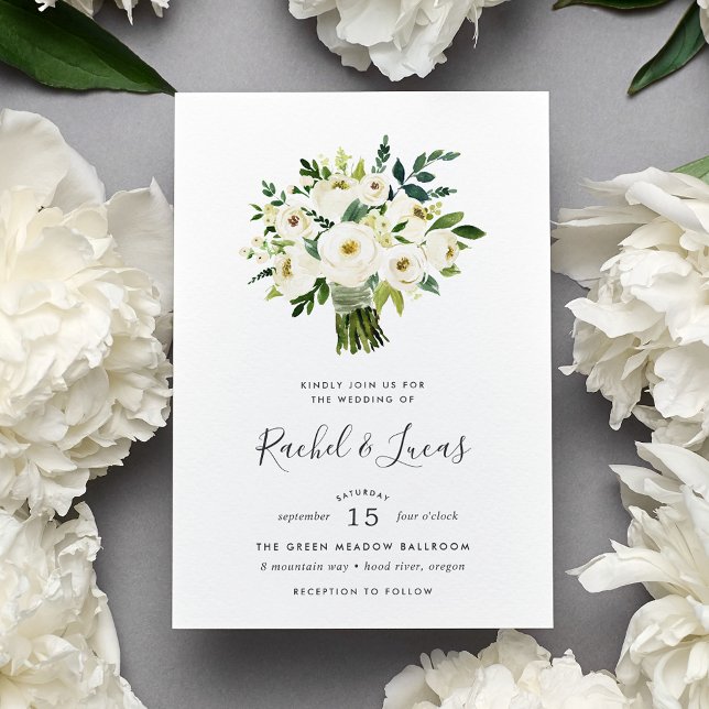 Alabaster Bouquet Wedding Invitation (Creator Uploaded)