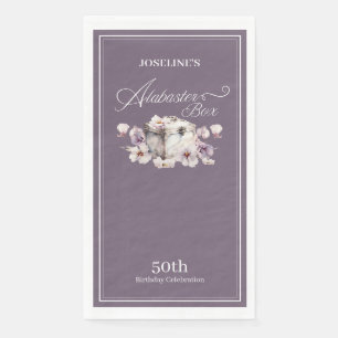 Alabaster Box Purple Birthday  Napkin