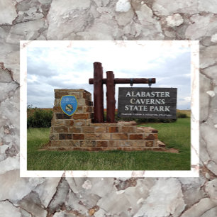 Alabaster Caverns State Park Entrance Sign, OK Postcard