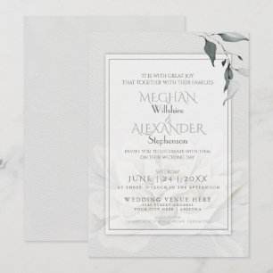 Alabaster Dahlia Watercolor Invitation