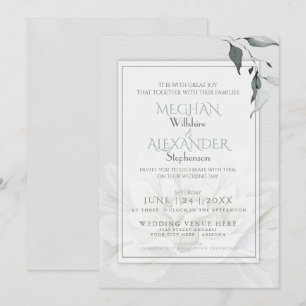 Alabaster Dahlia Watercolor Invitation