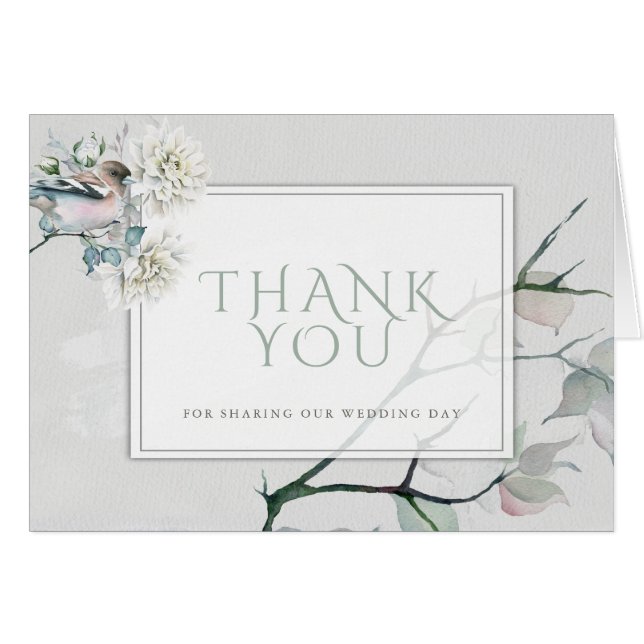 Alabaster Dahlia Woodsy Rustic Watercolor (Front Horizontal)