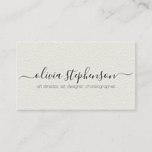 Alabaster Faux Leather Minimalist Business Card