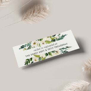 Alabaster Floral Bridal Registry Insert Cards