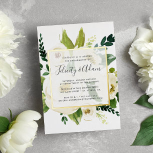 Alabaster Floral Engagement Party Gold