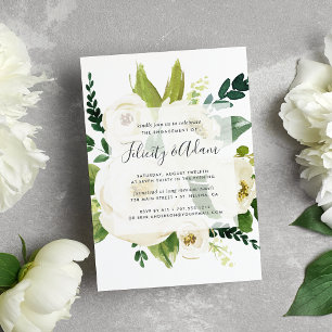 Alabaster Floral Engagement Party Invitation