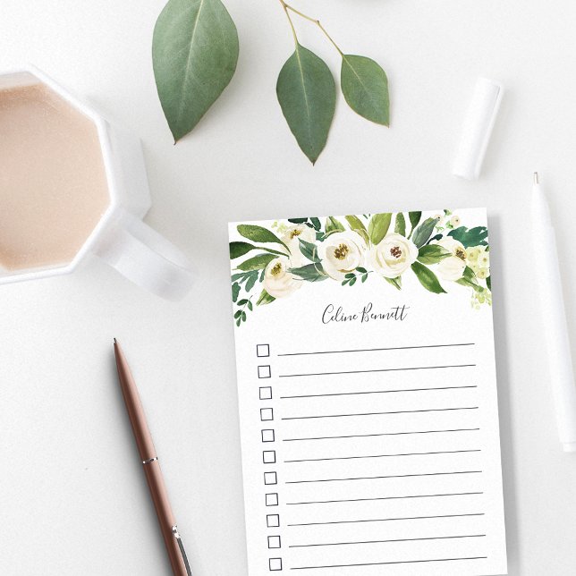Alabaster Floral Personalised To-Do List Post-it Notes (Creator Uploaded)