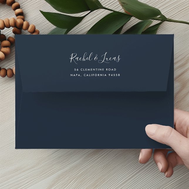 Alabaster Floral Pre-Printed Return Address 5x7 Envelope (Creator Uploaded)