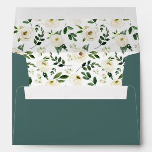 Alabaster Floral Pre-Printed Return Address 5x7 Envelopes
