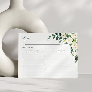 Alabaster Floral Recipe Card