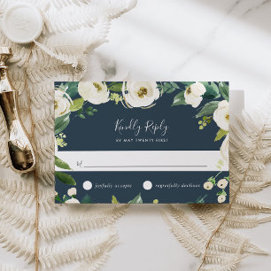 Alabaster Floral RSVP Card