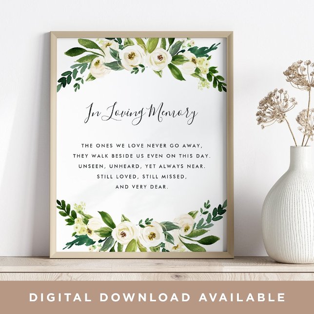 Alabaster Floral Wedding Memorial Sign (Creator Uploaded)
