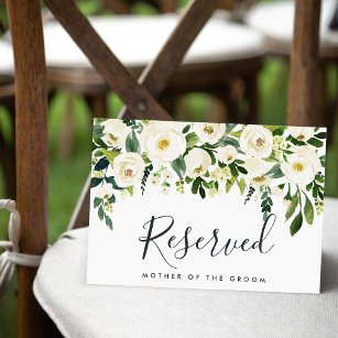 Alabaster Floral Wedding Reserved Sign Invitation