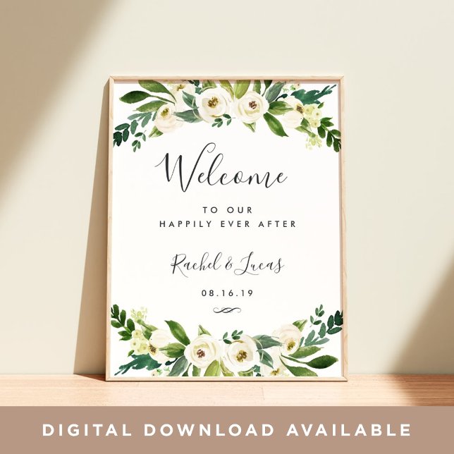 Alabaster Floral Wedding Welcome Poster (Creator Uploaded)