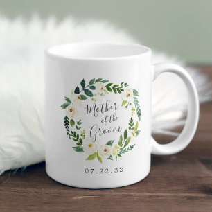 Alabaster Floral Wreath Mother of the Groom Coffee Mug
