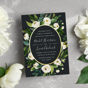 Alabaster   Green & White Floral Frame Wedding