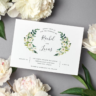 Alabaster Laurel Wedding Invitation