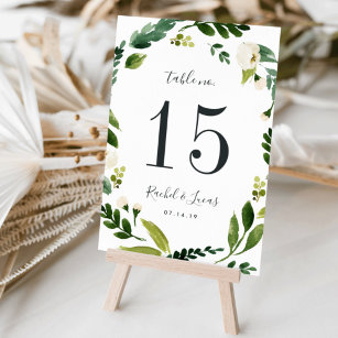 Alabaster   Personalised Table Number Card